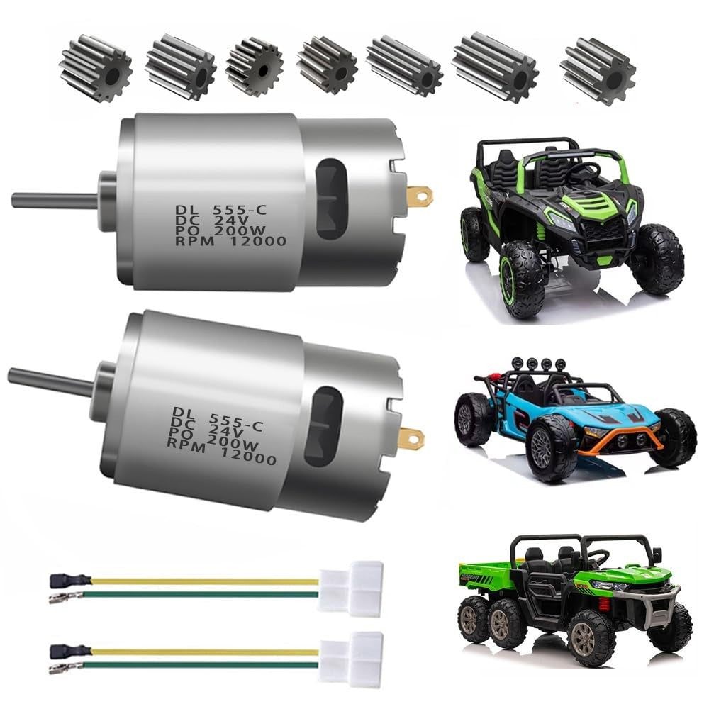 2PCS 24V RS555 12000 RPM Electric Drive Motor for Power Wheels Motor Upgrade,... Free Warranty 1 Year