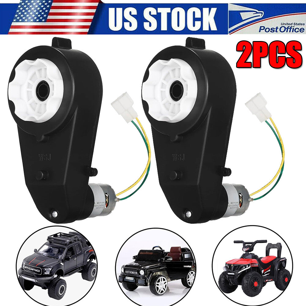 2-Pack 12V RS550 Electric Ride-On Car Gearbox with 30000RPM Motor