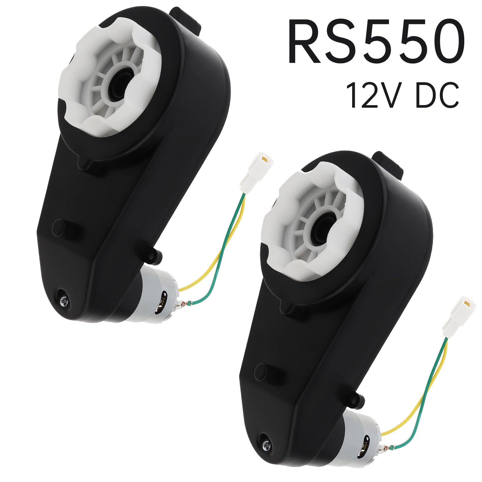 Aisny 2 Motores Eléctricos 12V 18A 160W 40000 RPM RS550 – Repuesto Para Coches Infantiles, Karts Y Motos Eléctricas, Blanco