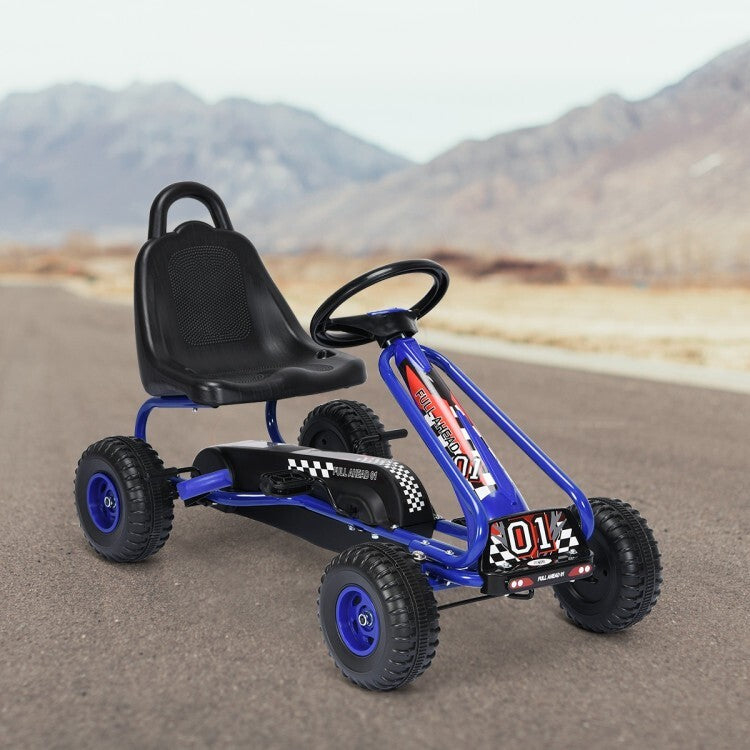 4 Wheel Pedal Powered Ride On Car with Adjustable Seat 2 Year Warranty