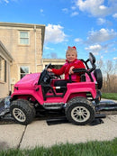 24 Volt 2 Seater 4x4 Electric Ride On Jeep Style Rubber Tires Fully Loaded Truck UTV ATV For Kids W/Magic Cars® Wireless Parental Control