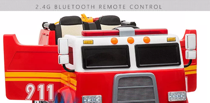 Fire Truck Ride On Toy 2 Seater Red W/Fire Hose Function PA System