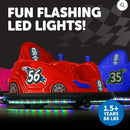 6V Battery-Powered Ride-On Car with Bumpers, LED Lights, and Charger - Red Magic Cars 6