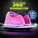 Large 6V Pink and Purple Toddler Bumper Car for Fun Park Play Magic Cars 2