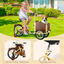 Foldable Cargo Tricycle with Reversible Seat, Front Basket & Training Wheels for Ages 6-12 Magic Cars 3