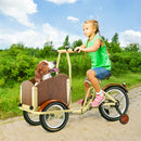 Foldable Cargo Tricycle with Reversible Seat, Front Basket & Training Wheels for Ages 6-12 Magic Cars 8