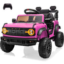 12V Pink Kids Electric Ride-On Truck with Remote Control - Ford Bronco Raptor Design Magic Cars 11