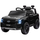 12V Licensed Ford Ranger Kids Ride-On Car with Toy Storage, Black Magic Cars 3