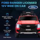12V Licensed Ford Ranger Kids Ride-On Car with Toy Storage, Red Magic Cars 4
