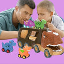 5-Pack Friction-Powered Pull-Back Dino Cars with Carrier Truck Magic Cars Variant 0