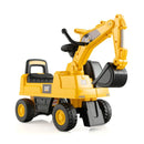 Functional Kids Ride-On Excavator Toy with Rotatable Digging Bucket Yellow Magic Cars 1