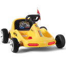 Yellow 12V Battery-Powered Kids Ride-On Go-Kart Car with 3 Speeds, Music, and Remote Control Magic Cars 15