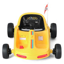 Yellow 12V Battery-Powered Kids Ride-On Go-Kart Car with 3 Speeds, Music, and Remote Control Magic Cars 16