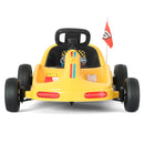Yellow 12V Battery-Powered Kids Ride-On Go-Kart Car with 3 Speeds, Music, and Remote Control Magic Cars 22