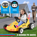 Yellow 12V Battery-Powered Kids Ride-On Go-Kart Car with 3 Speeds, Music, and Remote Control Magic Cars 6