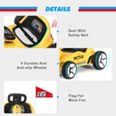 Yellow 12V Battery-Powered Kids Ride-On Go-Kart Car with 3 Speeds, Music, and Remote Control Magic Cars 7