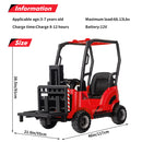Kids Ride-On Forklift Car with Tent, Remote Control, Liftable Fork and Pallet, Music, and USB Port Magic Cars 4