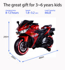 Kids ride-on motorcycle toy with training wheels and manual throttle Magic Cars 1