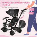 Kids 4-in-1 Tricycle with Reversible Seat in Black Magic Cars 6
