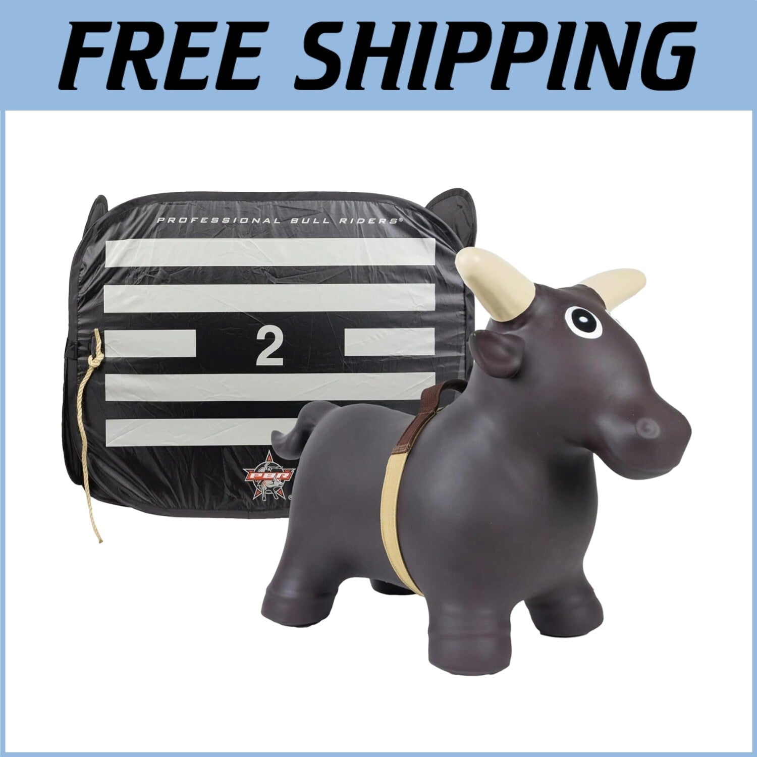 Inflatable Toddler Bull Rider with Safety Chute Toy Set