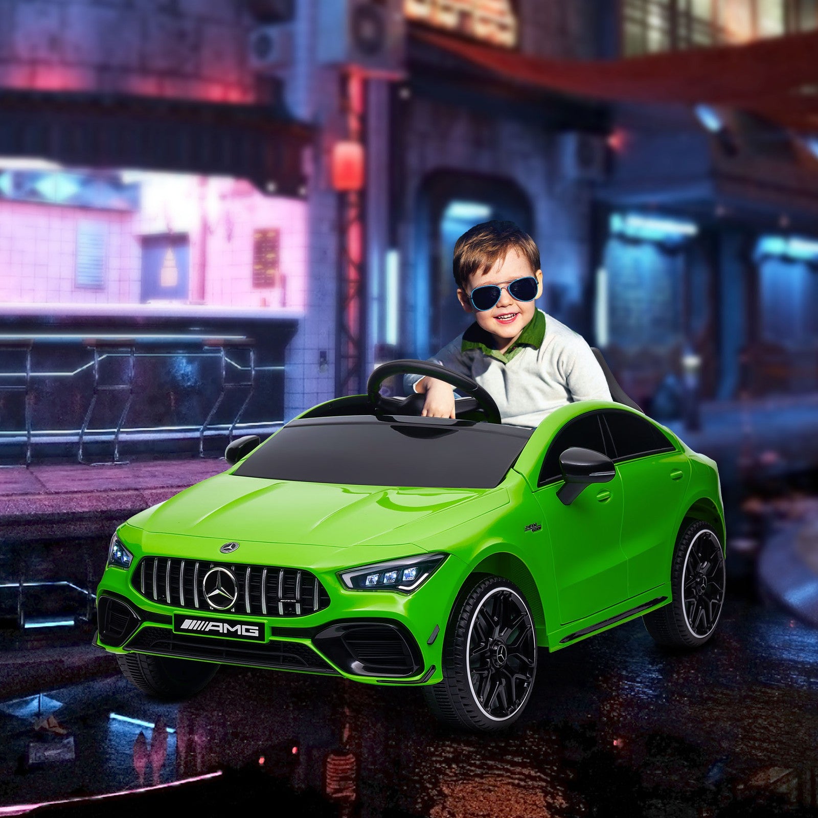 Licensed Mercedes-Benz AMG 12V Kids Ride-On Car with Remote Control Gr