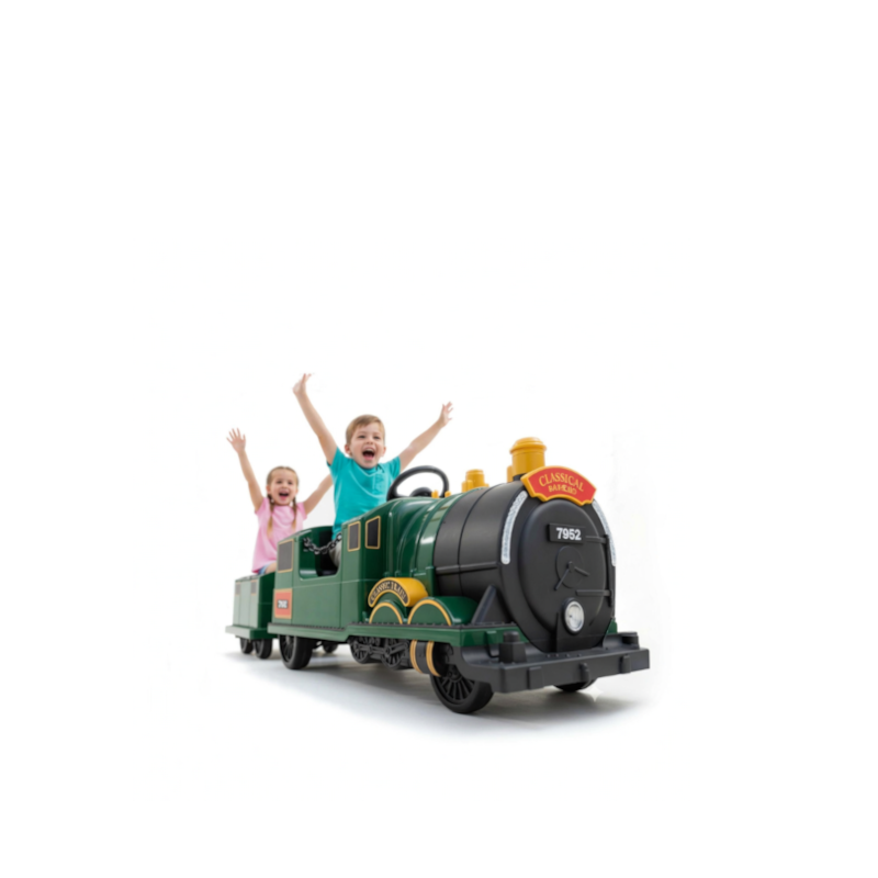 Kids Ride-On Train for Backyard Fun – Battery Powered w/Magic Cars® Remote Control, Real Steam Stack, MP3 & Working Caboose (Ages 1–10)