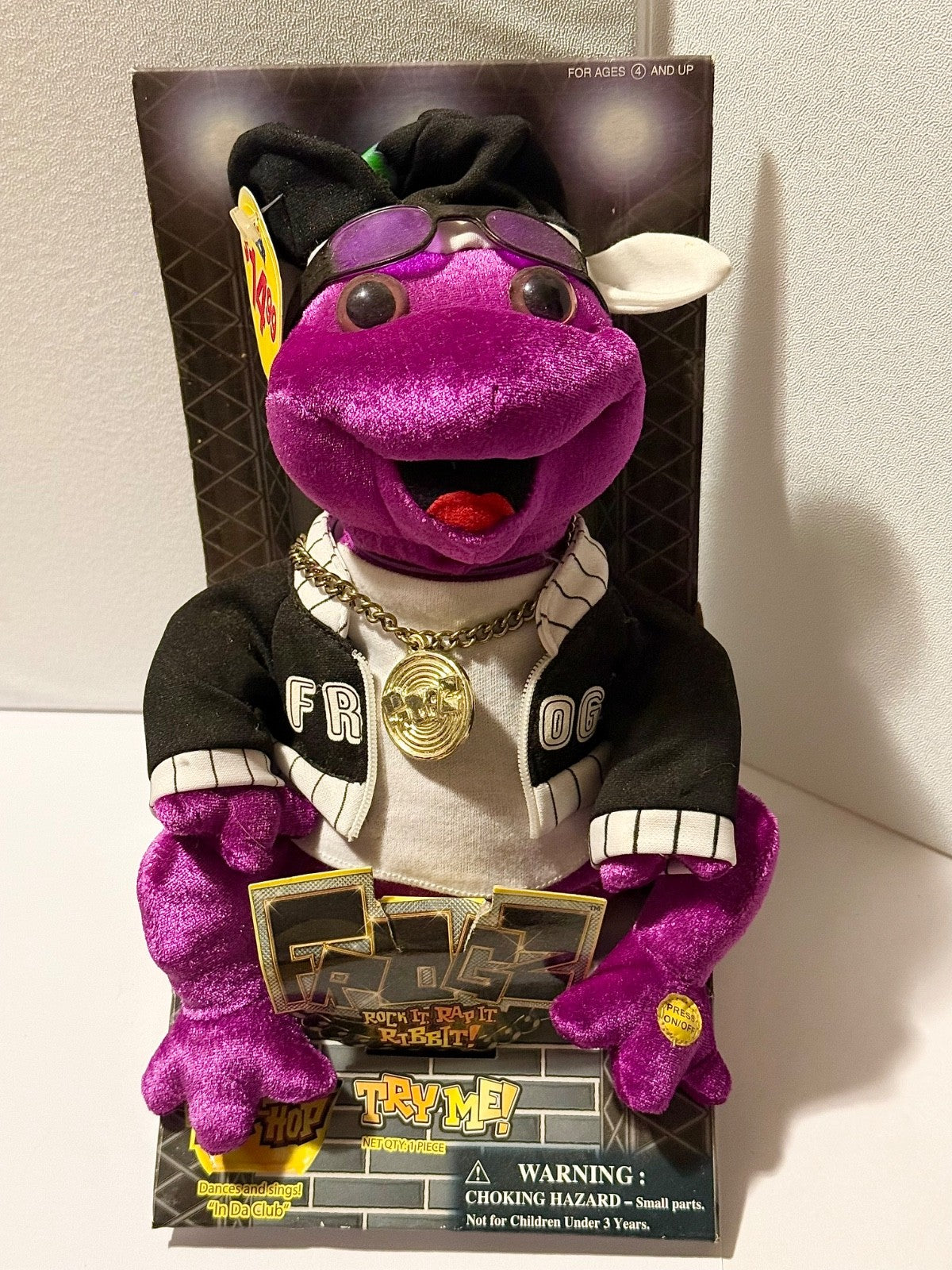 Gemmy Hip Hop Frogz Animated Plush Rappers Delight Singing Frog