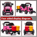 12V Kids Ride-On Construction Sweeper Truck with Trailer and Rubbish Bin Toy Car