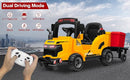 12V Kids Ride-On Construction Sweeper Truck with Trailer and Rubbish Bin Toy Car