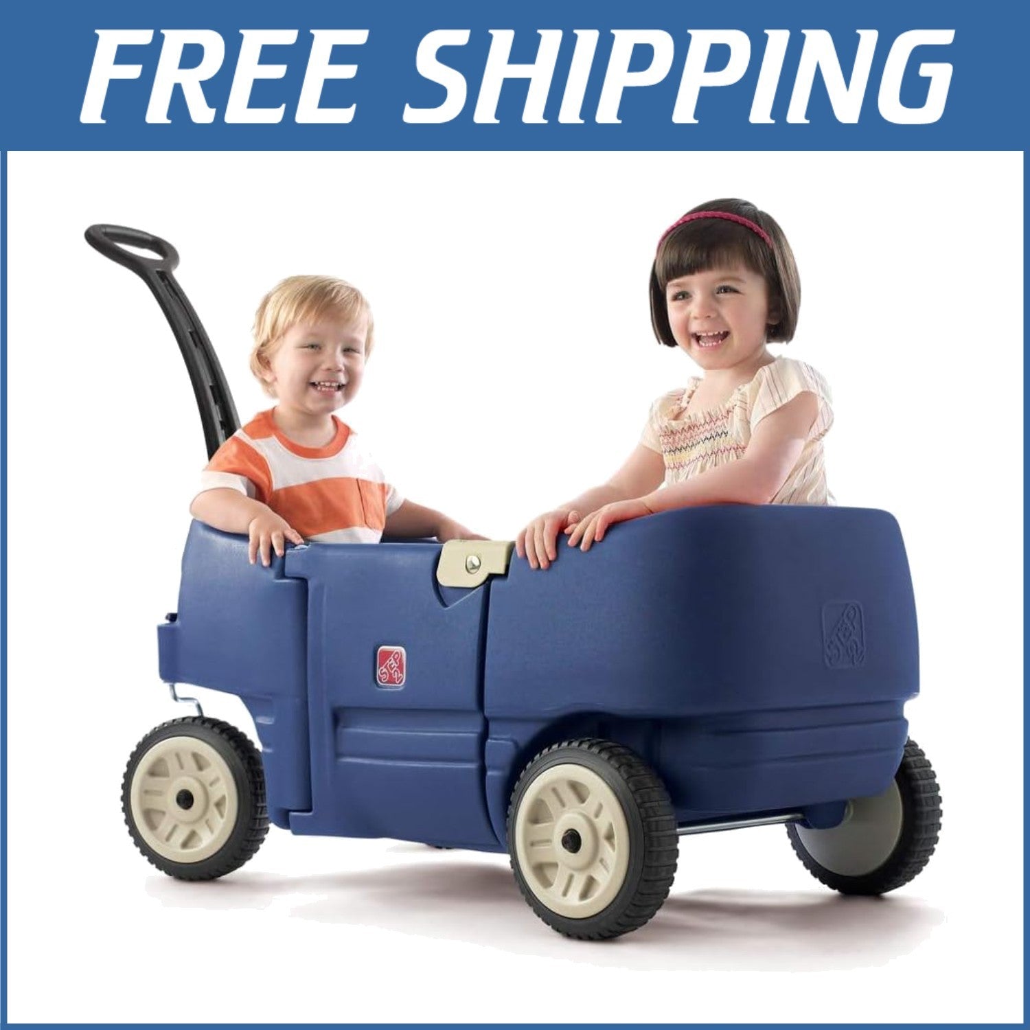 デランジェ KIDS BLUE STANDING SPECIAL 2016 Denim Blue Kids Wagon with Cup Holders for Safe Outdoor Riding