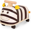 Zebra Wooden Ride-On Toy for Toddlers with Soft Seat and No Assembly Required Magic Cars 2