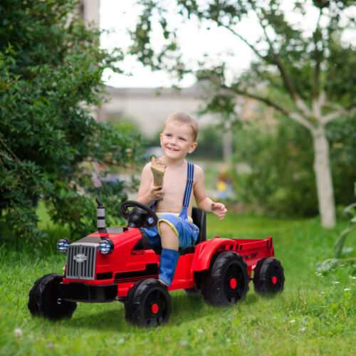 gear stick riding 3-Gear-Shift Ground Loader Ride On Toy with LED Lights and Trailer Attachment