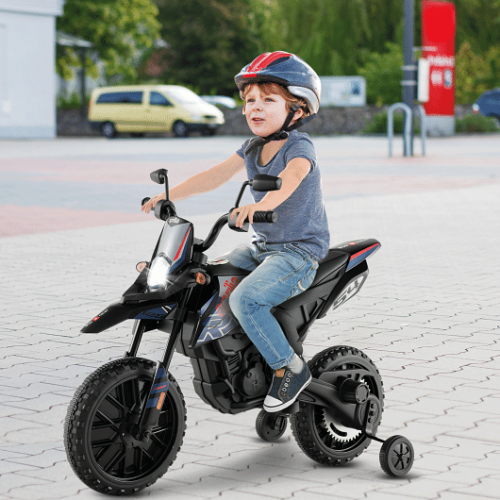 bike helmet for kids toys r us Aprilia Licensed Kids Ride On Motorcycle with 2 Training Wheels in Navy Blue, Size: 13.5