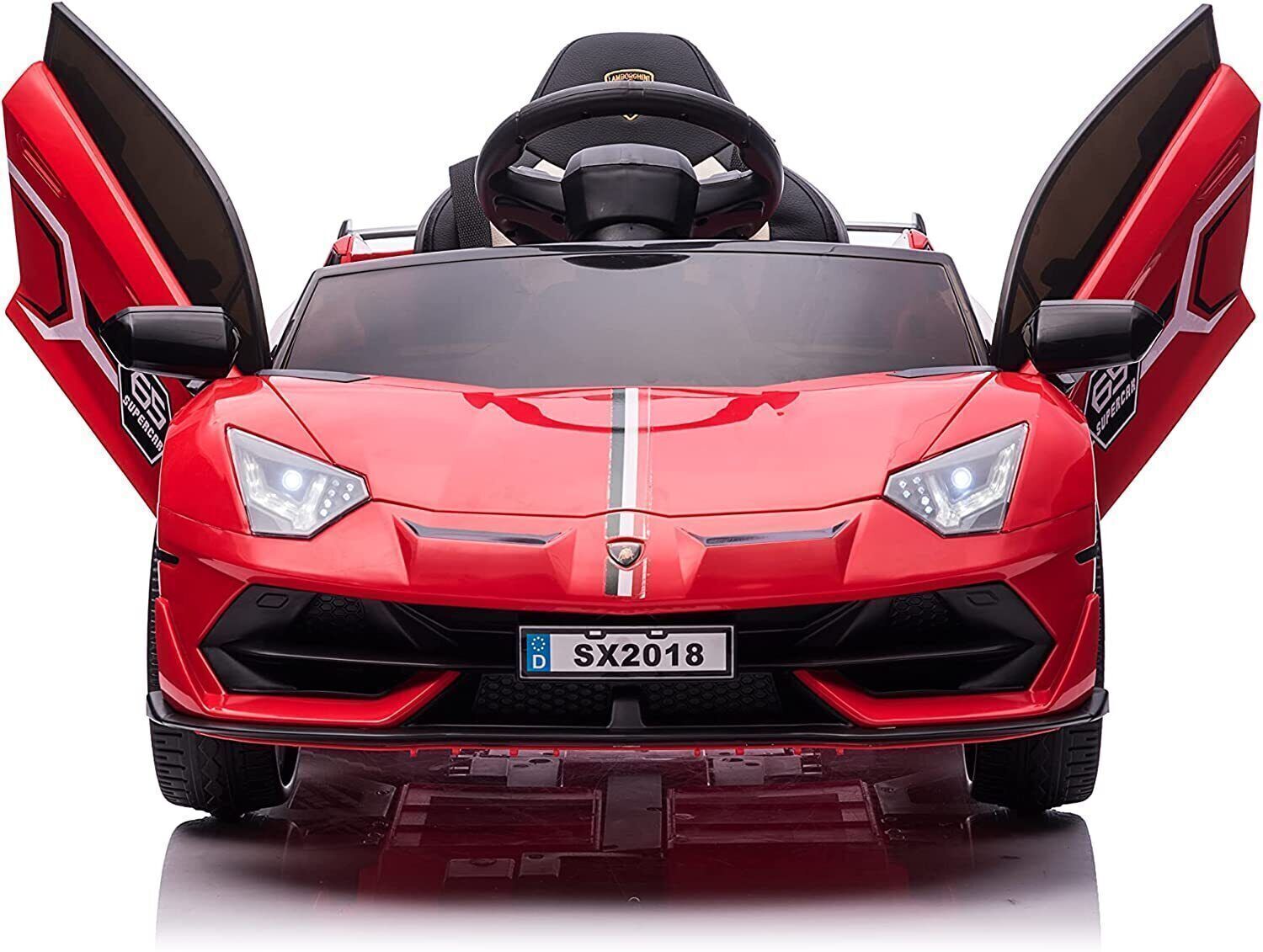 12V Licensed Car Toy with LED Headlights and Hydraulic Doo