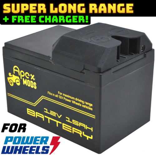 Enhanced 12V 15ah Battery for Power Wheels Outperforms Fisher Price 9.5Ah 12Ah Boy s Size One Size