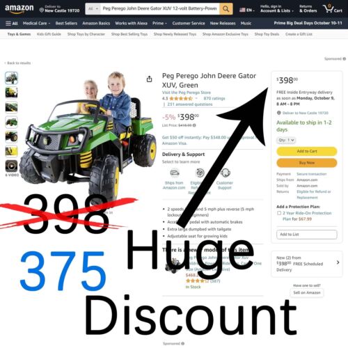 peg perego john deere gator xuv battery John Deere Gator XUV 12-volt Battery-powered Ride-on Toy by Peg Perego, Size: 870 in