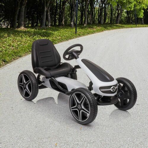 pedal quad LUCKYERMORE Kids Pedal Go Kart Benz Racer Quad with Adjustable Seat fo