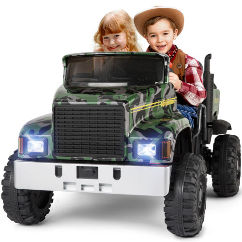 Ride in Style with the 24V Battery-Powered Camo Truck Tractor for Kids
