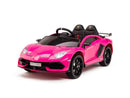 12V Lamborghini Aventador SVJ Kids Ride On Car with Remote Control, Leather Seats, and MP3 Player