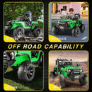12V/24V Kids Ride-On Truck Car Jeep with LED Lights & Remote Control - 2 Sizes Available