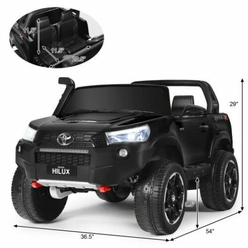 24V Authentic Toyota Hilux Electric Ride-On Truck 2-Seater 4x4 with Remote Control - Jet Black