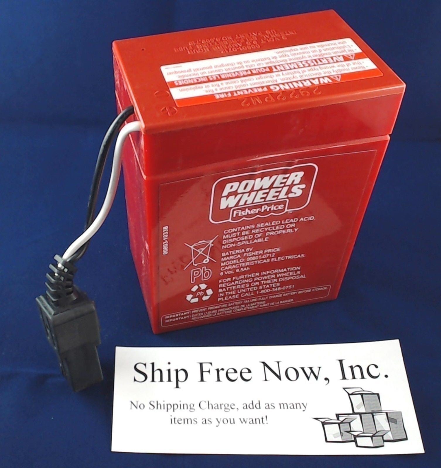 00801-0712 - Power Wheels Super 6 Volt Red Battery