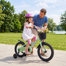 16" Spring Party Green Girls Bike with Basket for Ages 3-8 Magic Cars 1