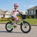 16" Spring Party Green Girls Bike with Basket for Ages 3-8 Magic Cars 2