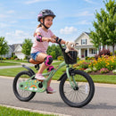Green Girls Bike with Basket for Ages 3-8 - 12-18 Inches Magic Cars 1