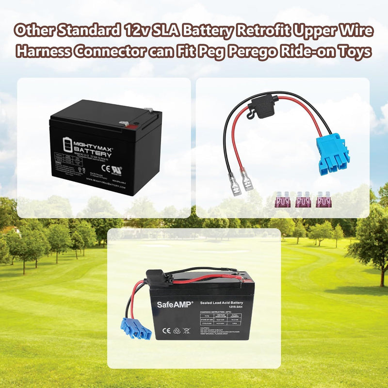 peg perego 12v battery connector 12 AWG Wire Harness Connector Compatible with Peg Perego 12 Volt Cable, Blue