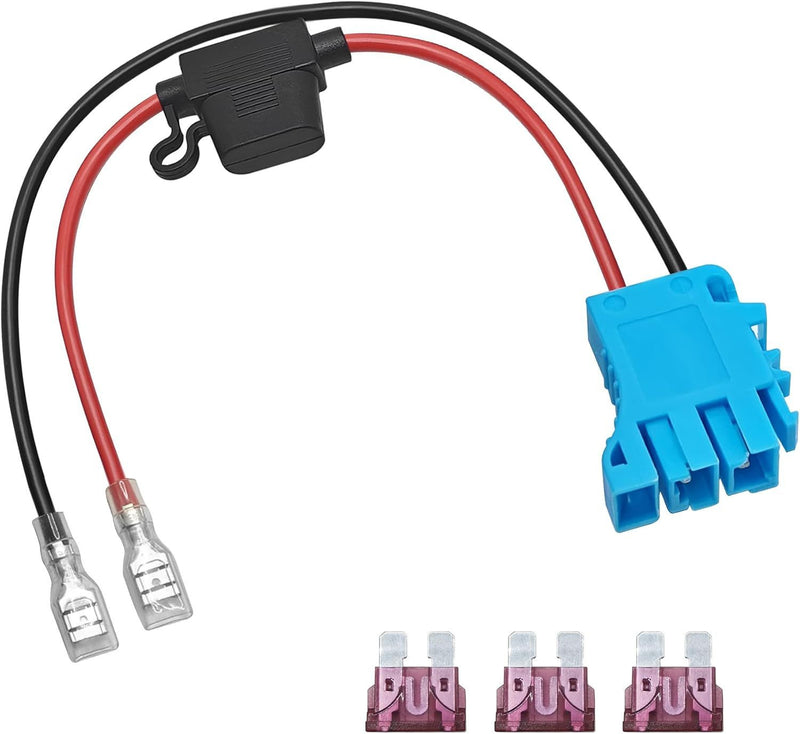 12 AWG Wire Harness Connector Compatible with Peg Perego 12 Volt Cable, Blue 1 Year Warranty