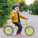 12 Inch Green Balance Bike with Adjustable Seat and Rotatable Handlebar Magic Cars 1
