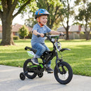 12-Inch Black Motorcycle-Style Kids Bike for Boys and Girls Ages 3-4 Magic Cars 1