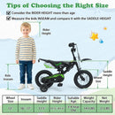 12-Inch Black Motorcycle-Style Kids Bike for Boys and Girls Ages 3-4 Magic Cars 3